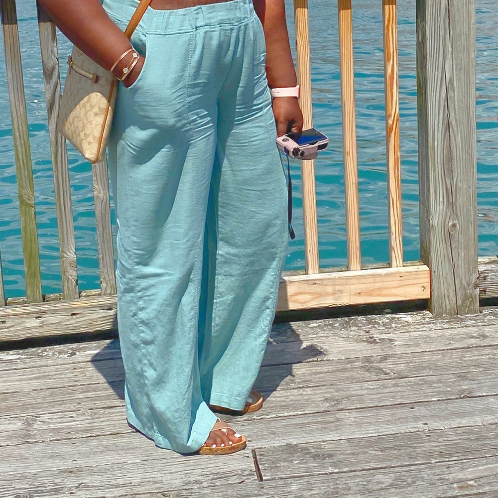 Sage linen pants